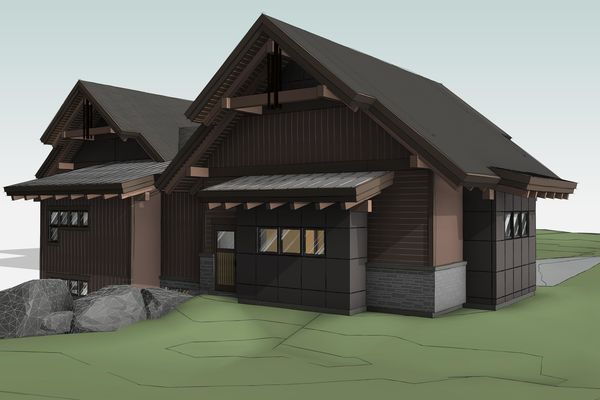 Blue-Mountain-Chalet-Ontario-Canadian-Timberframes-Design-Rear-Perspective